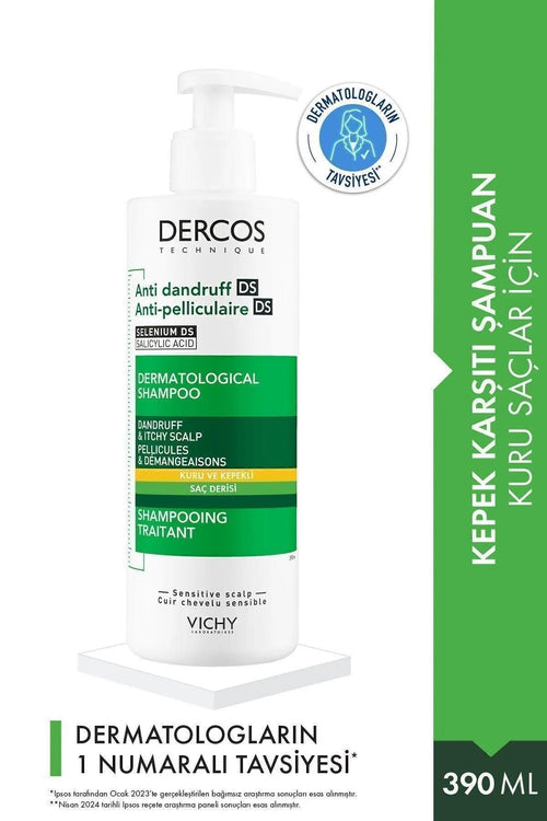 Vichy Dercos Anti Dandruff Kuru Saçlar İçin Geliştirilmiş Kepeklenmeye Karşı Etkili Bakım Şampuanı 390 ml