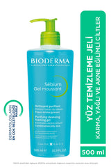 Bioderma Sebium Foaming Gel Karma, Yağlı ve Akneye Eğilimli Ciltler için Yüz Temizleme Jeli 400 ml