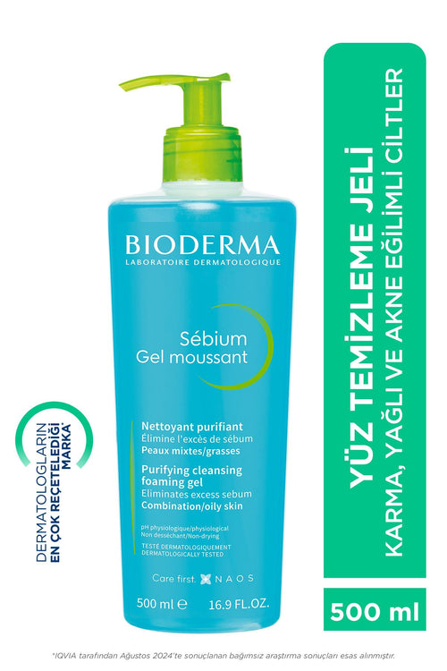 Bioderma Sebium Foaming Gel Karma, Yağlı ve Akneye Eğilimli Ciltler için Yüz Temizleme Jeli 400 ml
