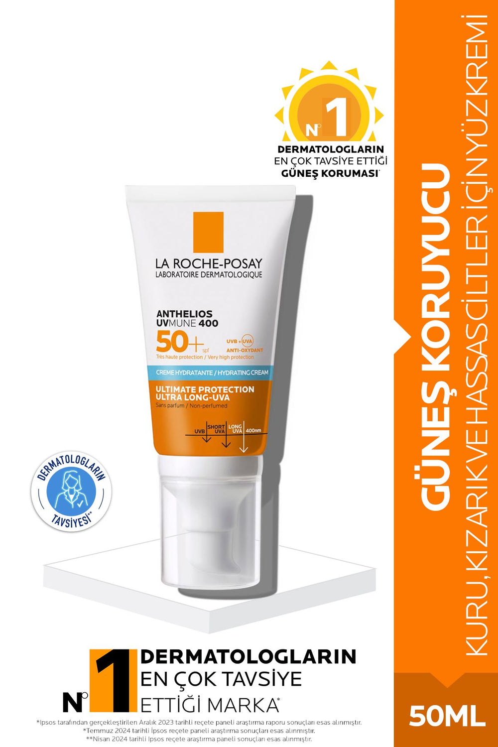 La Roche Posay Anthelios Uvmune 400 Spf 50+ Nemlendirici Güneş Kremi 50 ml
