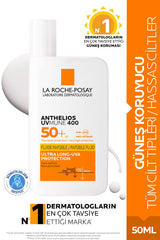 La Roche Posay Anthelios Uvmune 400 Invisible Fluid Tüm Cilt Tipleri İçin Yüksek Koruma SPF50+ Yüz Güneş Kremi 50ML